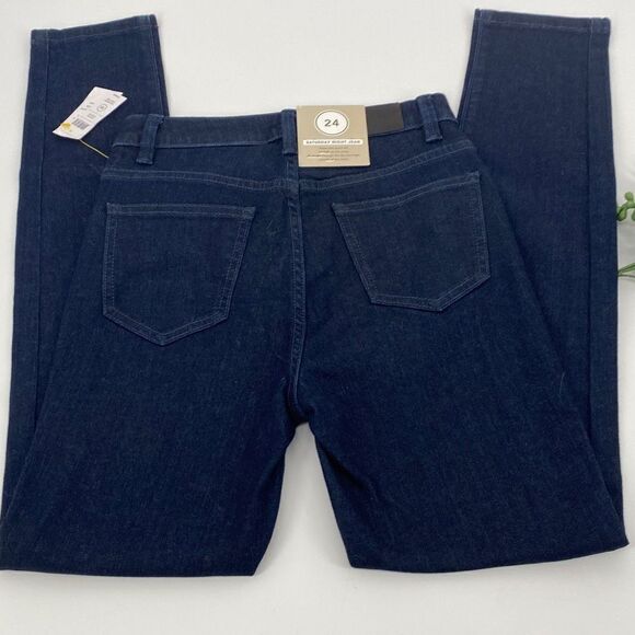 Kate Spade Saturday Night Slim Stretch Dark Wash Ankle Jeans 24 - Picture 10 of 13